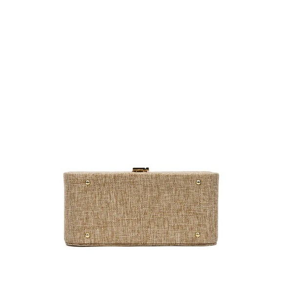 Brandon Blackwood Vanity Purse | 24K Gold Plated Hardware- Beige Canvas - Picture 5 of 5